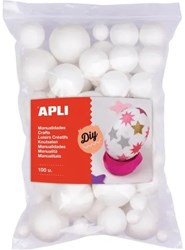 APLI Kids bolas de poliestireno set manualidades - 100 unidades - varios tamaños
