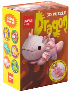 APLI Kids puzzle dragones rojo juguete educativo de cartón