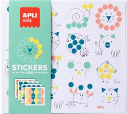 APLI Kids APLI - Caja de pegatinas de animales (con 8 tarjetas y ejemplo)
