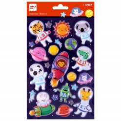 APLI Kids stickers animales del espacio - set creativo de pegatinas para niños