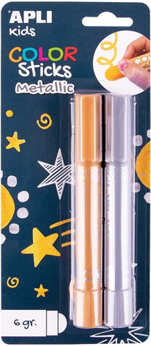 APLI Kids barras de pintura metálicas oro y plata 6 unidades - pintura creativa infantil