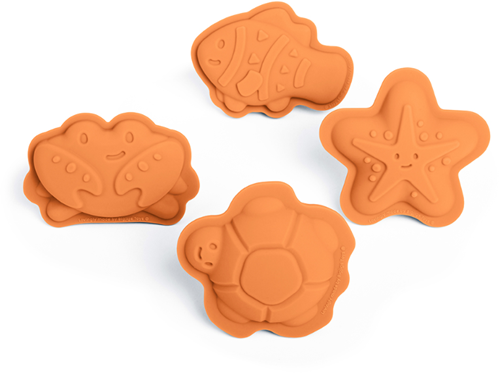 Bigjigs Moldes de Arena de Color Naranja Albaricoque-2
