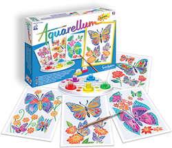 Sentosphère set de pintura acuarela para niños mariposas y flores