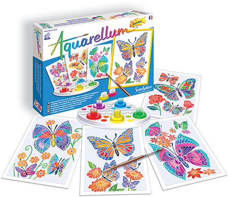Sentosphère set de pintura acuarela para niños mariposas y flores