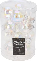Home & Styling bola de Navidad cristal 35mm irisada tubo 16 uds decoración