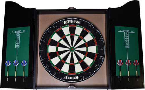 Arrow180 set armario diana bristle dartboard con dardos de acero