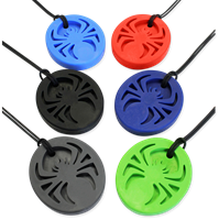 ARK Therapeutic collar mordedor Spider Bite azul oscuro juguete Groot, spinvormig kauwsieraad met uitsparingen, ideaal voor stevige voortandenkauwers.-2