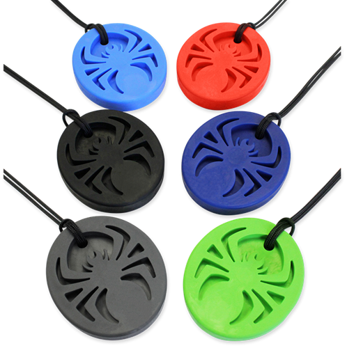 ARK Therapeutic collar mordedor Spider Bite azul oscuro juguete Groot, spinvormig kauwsieraad met uitsparingen, ideaal voor stevige voortandenkauwers.-2