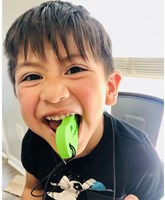 ARK Therapeutic collar mordedor juguete sensorial T-Rex verde bosque XXT Stevige, brede kauwketting in T-Rex-vorm, geliefd bij dinofans, voor kinderen en volwassenen.-3
