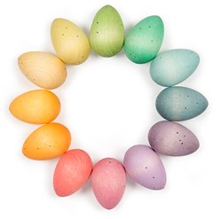 Grapat juguete de madera Happy eggs - set de juego colorido