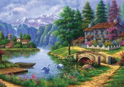 Art Puzzle Lake Village -  Teile