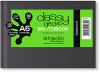 Artgecko cuaderno de bocetos A6 horizontal 150gr 46 hojas blanco - papel creativo