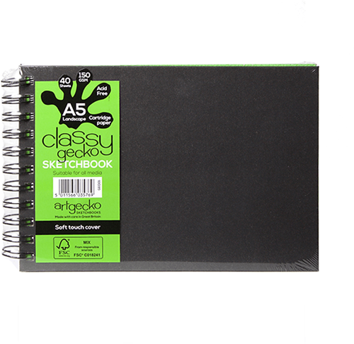 Artgecko cuaderno de bocetos A5 horizontal espiral 150g 40 hojas blanco dibujo