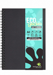 Artgecko cuaderno de bocetos Eco espiral A4 150g 40 hojas blanco ecológico