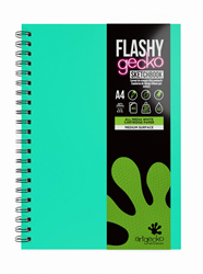 Artgecko cuaderno de bocetos A4 espiral verde menta 150g 40 hojas blanco duradero