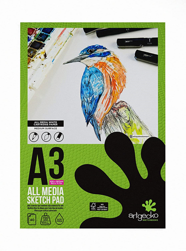 Artgecko bloc de dibujo A3 blanco 150gr 40 hojas - papel creativo