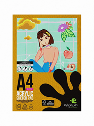Artgecko Artgecko Pro Schetsblok A4 Acryl 240gr 20 vel Wit