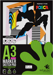 Artgecko bloc de dibujo marcadores A3 papel negro 250gr 30 hojas creativo