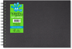 Artgecko Artgecko Splashy Aqua Spiraal Schetsboek A4 Landschap 300gr 20 vel Wit