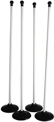 Aresson set de postes de rounders con bases de goma blanco