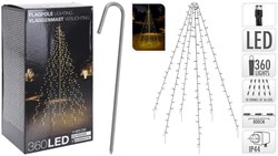 Home & Styling luces de Navidad para mástil 8 metros LED blanco cálido jardín
