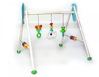 Hess gimnasio de madera para bebés rana Toni - juguete colorido
