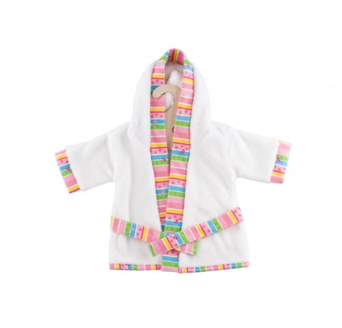 Heless albornoz muñeca - albornoz para muñeca 28-35cm blanco rosa poliéster