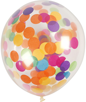 Happy Moments globos confeti transparente 23 cm helio 4 unidades fiesta