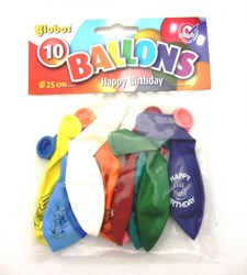 Globos globos de cumpleaños multicolor - 10 unidades - 25 cm - decoración fiesta