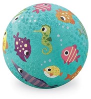 Crocodile Creek pelota de juego de goma diseño peces azul 18 cm para niños