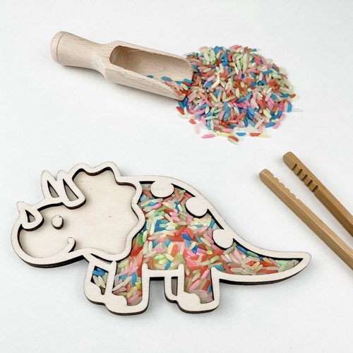 FiQ houten vulvorm Triceratops - 8×15 cm-2