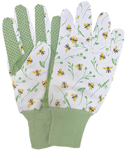 Esschert Design guantes de jardinería estampado abeja - guantes algodón jardín
