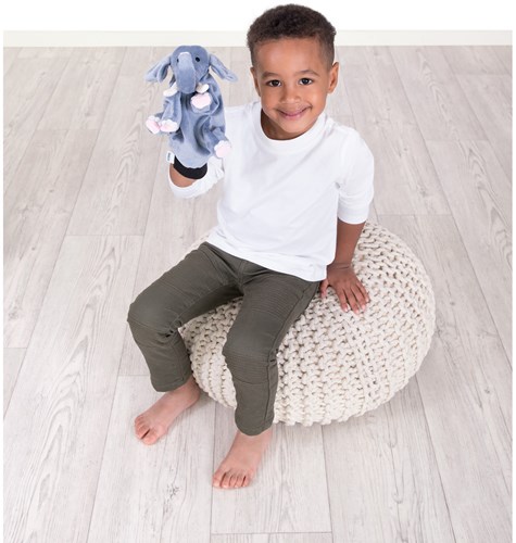 Beleduc marioneta elefante deluxe - marioneta de peluche para niños-3