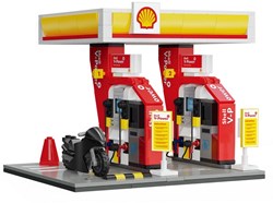 Cada set de construcción juguete estación de servicio Shell tienda 305 piezas