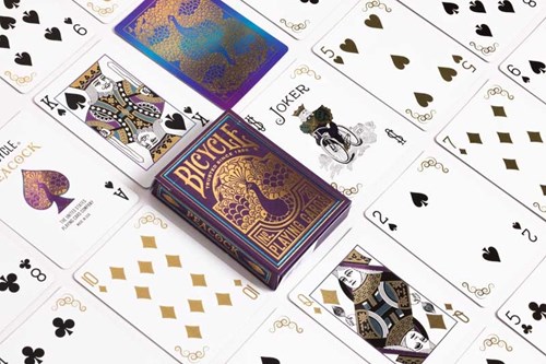 Bicycle cartas premium de juego pavo real - Póker - Acabado Cold-Foil-2