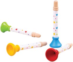 BigJigs trompeta de madera juguete musical 12 piezas