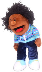 Fiesta Crafts Black Boy Moving Mouth Hand Puppet