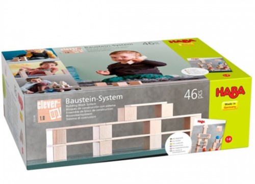 Haba bloques de construcción Clever-Up! 1.0 set de madera 46 piezas juguete educativo