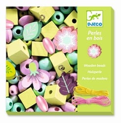 Djeco Perles bois - Feuilles et fleurs