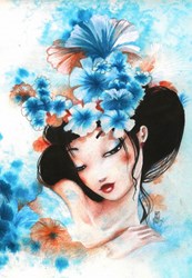 Grafika Blue Flowers -  Teile