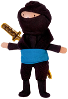 Fiesta Crafts títere de dedo ninja azul - juguete educativo