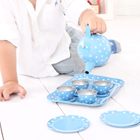 Bigjigs Juego de Té de Porcelana Lunares Azules-2