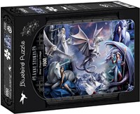 Bluebird Puzzle rompecabezas Anne Stokes Silver Dragon Collage 1500 piezas-2