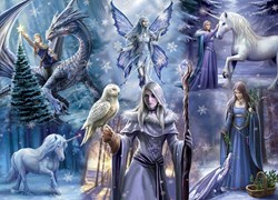 Bluebird Puzzle rompecabezas Anne Stokes Winter Fantasy 1000 piezas