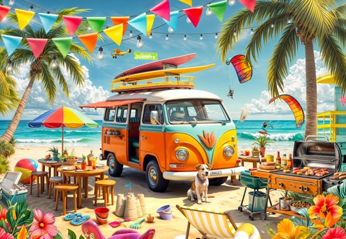 Bluebird Puzzle puzzle furgoneta playa - 1000 piezas