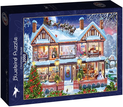 Bluebird Puzzle rompecabezas navideño Christmas House - 2000 piezas cartón-2