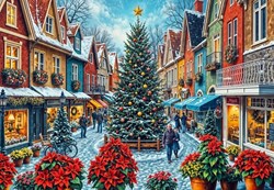 Bluebird Puzzle rompecabezas navideño Christmas Town Square Shopping 1000 piezas