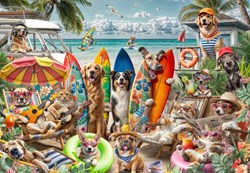 Bluebird Puzzle perros y gatos puzzle playa - 2000 piezas