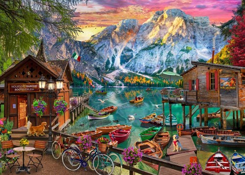 Bluebird Puzzle rompecabezas Lago Di Braies Italia - 500 piezas
