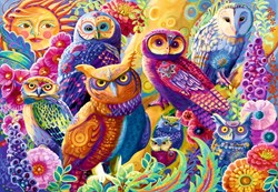 Bluebird Puzzle rompecabezas Owl Autonomy - 1000 piezas búhos coloridos